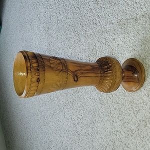Vintage Hand carved wooden vase